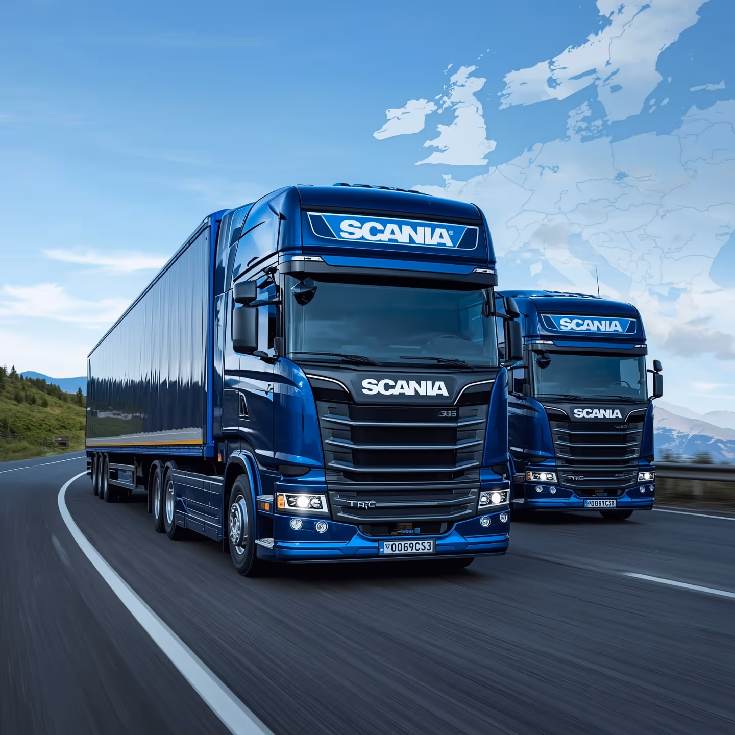 Megošped truck on the open road